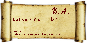 Weigang Anasztáz névjegykártya